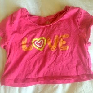 Girls “ love” crop top
